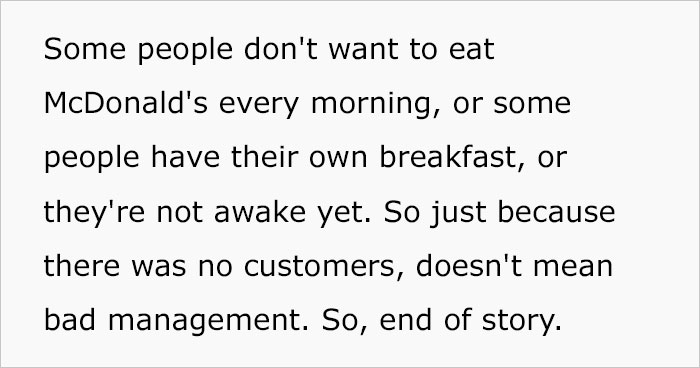 “Bad Management Usually Causes That”: Mcdonald’s Manager Arrives At 4AM For Breakfast Shift, Other Employees Pull A “No Call, No Show” “Bad Management Usually Causes That”: Mcdonald’s Manager Arrives At 4AM For Breakfast Shift, Other Employees Pull A “No Call, No Show”