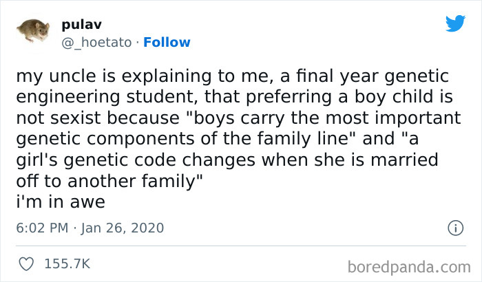 Her Uncle Does Not Understand How Sexism Works...