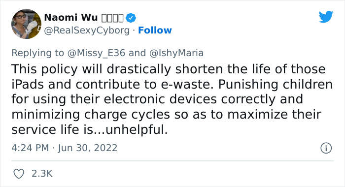 “Has Anyone Heard Of Such Nonsense?”: Mum Is Left Dumbstruck After Daughter Gets Detention Because Her iPad Was On 93% Battery “Has Anyone Heard Of Such Nonsense?”: Mum Is Left Dumbstruck After Daughter Gets Detention Because Her iPad Was On 93% Battery