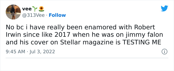 Robert Irwin's Photoshoot With Stellar Magazine Is Creating Quite A Buzz On The Internet Robert Irwin's Photoshoot With Stellar Magazine Is Creating Quite A Buzz On The Internet