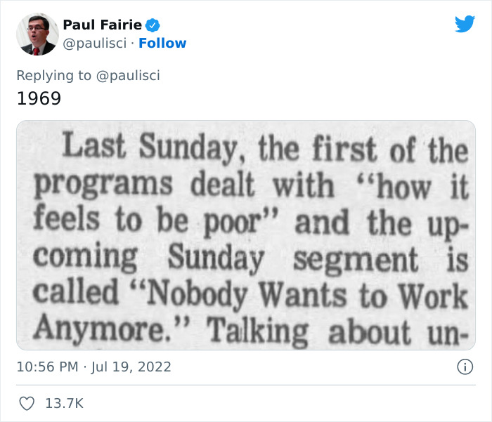 Twitter Is Cracking Up At A 14-Tweet Thread With Newspaper Snippets Explaining How “Nobody Wants To Work” Dated Starting 1894