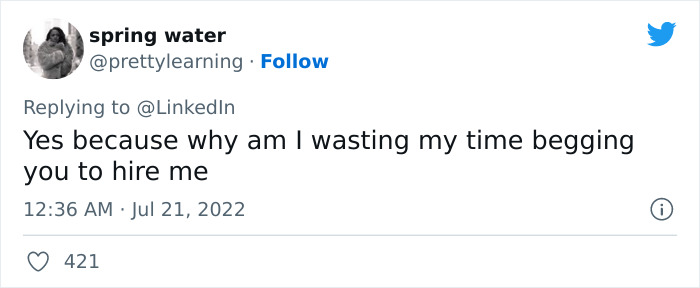 LinkedIn Dissed ‘Little Miss’ For Not Applying If There Is A Cover Letter Requirement And Twitter Users Respond LinkedIn Dissed ‘Little Miss’ For Not Applying If There Is A Cover Letter Requirement And Twitter Users Respond