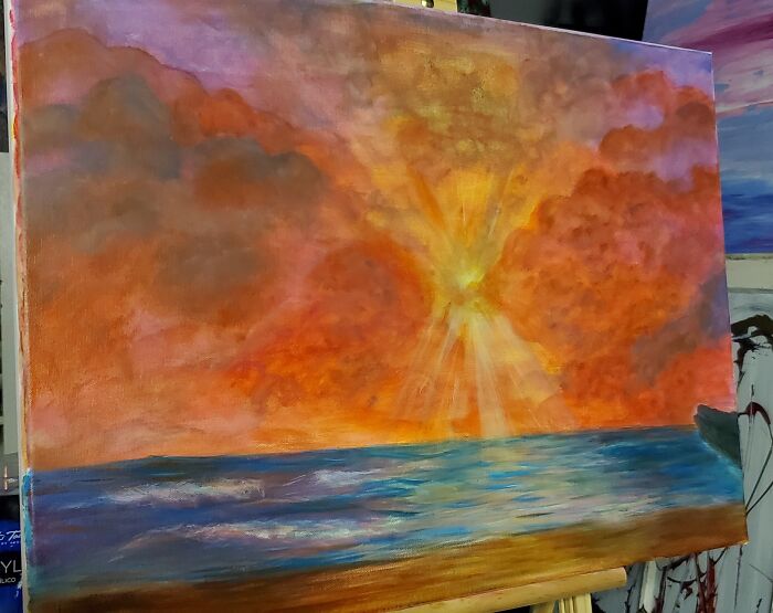 A Painting I Did Of A Ventura, Ca Sunset