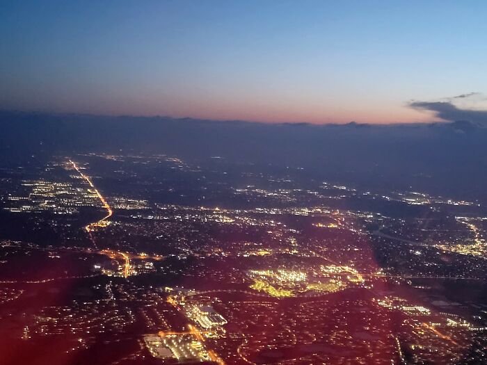 Sunrise, Flying Into Chicago, Il, USA