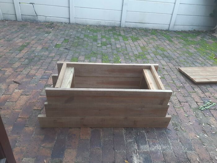 My Very First Woodwork Project, An Outdoor Box Bench To Store My Gardening Supplies In