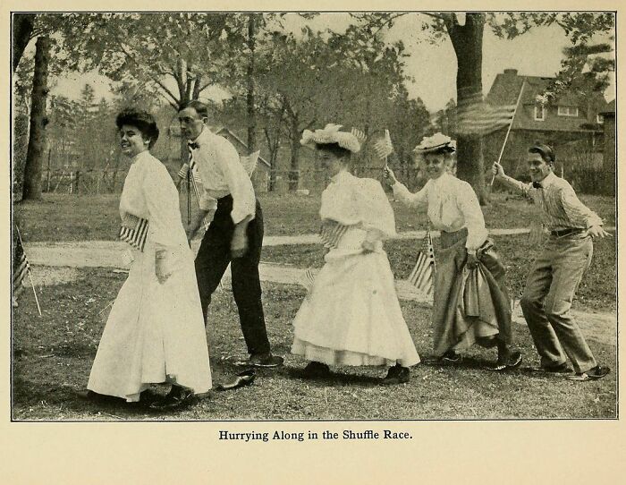 Vintage Weird Holiday Weekend* Plans Are In Full Swing! _ "Hurrying Along In The Shuffle Race" From Things Worth Doing And How To Do Them (1906) By Lina Beard And Adelia B. Beard * It's Us Independence Day On July 4th. Whee!
