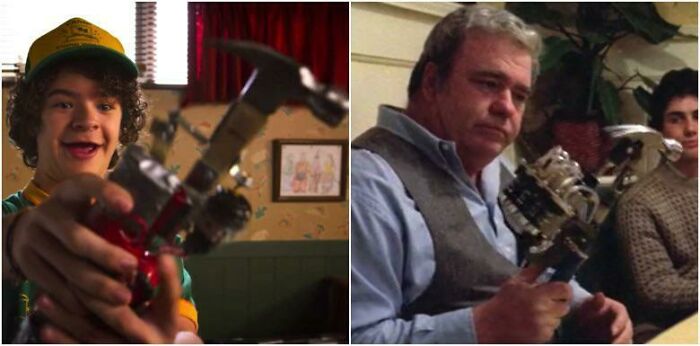 The Mechanical Hammer That Dustin Makes In Stranger Things S3 Is A Homage To The Gremlins Which Also Stars Phoebe Cates