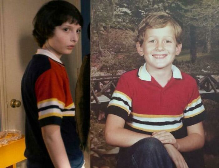 On The Left: Scene From The First Season Of Stranger Things, Set In 1983. On The Right: Me, Wearing The Exact Same Shirt In 1983