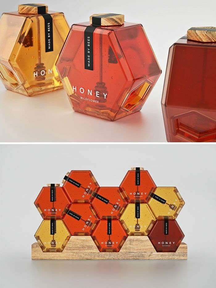 Hermoso concepto de envase para la miel por Maksim Arbuzov