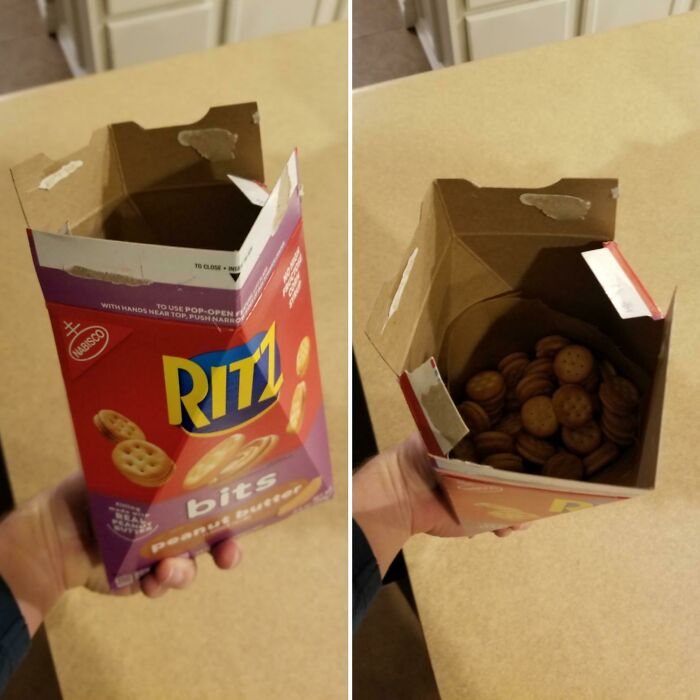 Kudos To Nabisco's New Pop-Open Boxes, Which Actually Let You Fit Your Hand Inside The Cracker Box For Once