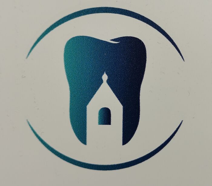 My Dentist's Office Is Located In An Old Church. This Is Their Logo