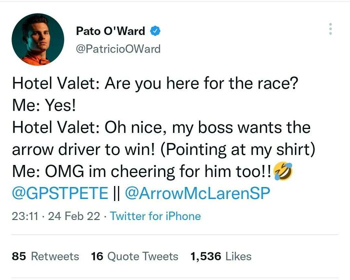 Pato O'ward Cheers For His Favourite Indycar Driver