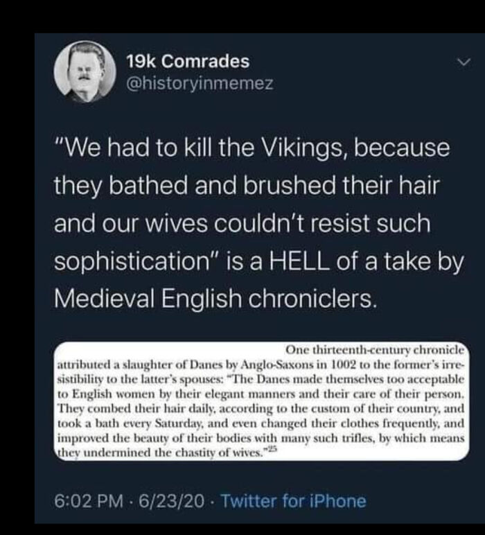Damn Those Vikings And Their *checks Notes* Clean & Handsome Ways....