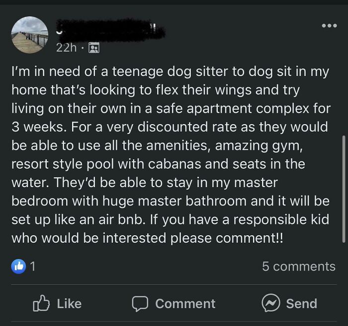 Let Your Teen Pay Me To Dog Sit… Cuz Amenities
