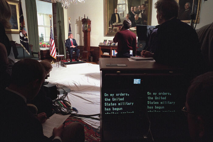 President George W. Bush Announcing The Beginning Of The Afghanistan War In 2001