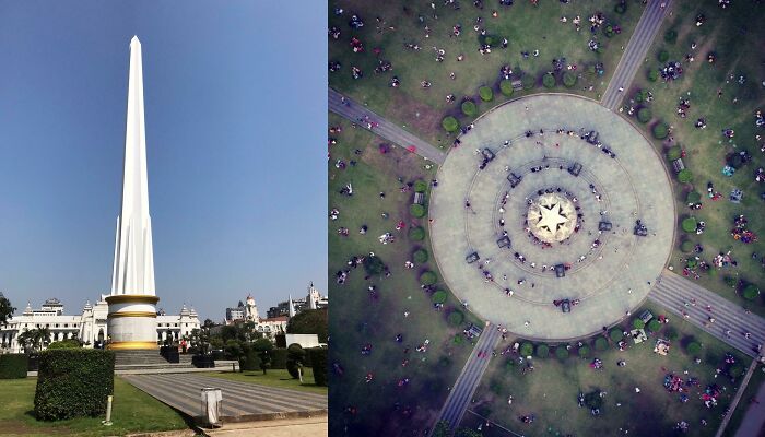 Our Country's (Myanmar) Best Known Independence Monument Is Actually Six Stars If Observed Directly From Above