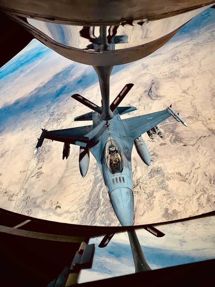 A Picture From The Boom Operator Of Me Refueling On My 100th Mission Over Afghanistan