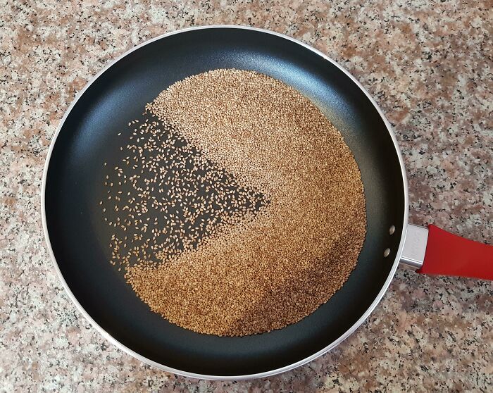 Toasting Some Sesame Seeds And When I Stopped Swirling The Pan And Pac-Man Appeared