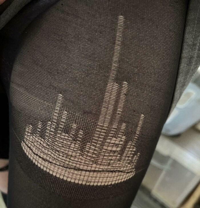 Ripped Tights Looking Like A City Skyline