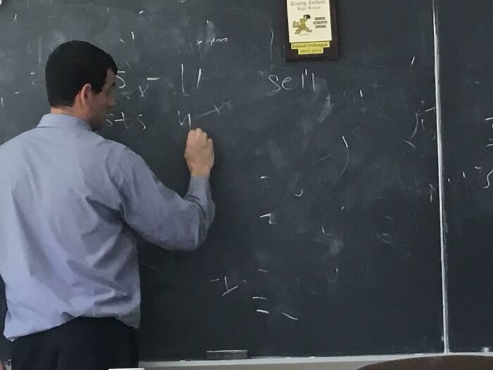 This Teacher Doesn’t Erase The Board Fully And Continues To Use It