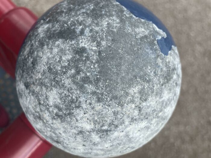 This Concrete Post At Our Playground Looks Like A Moon