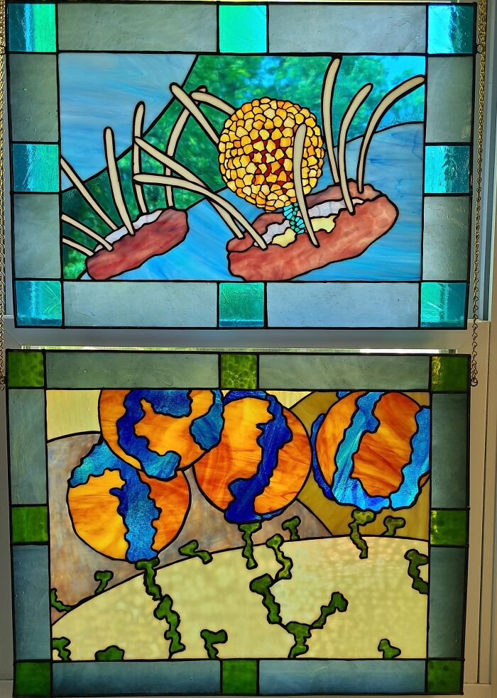 I Made Cellular Biology Stained Glass To Hang Behind Me For My Work Zoom Calls