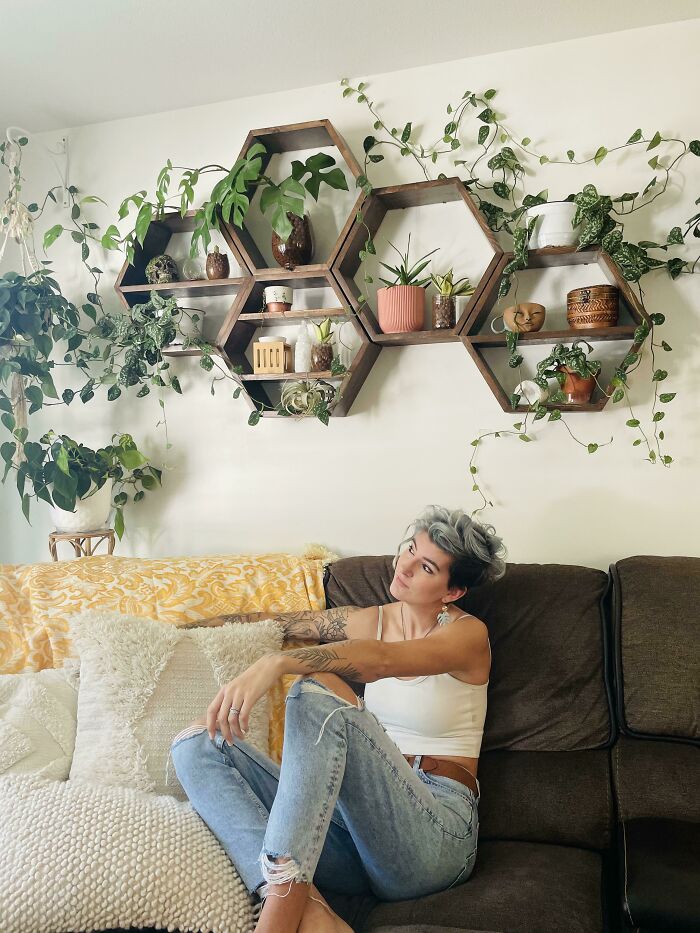 Female Woodworker With Her Statement Wall