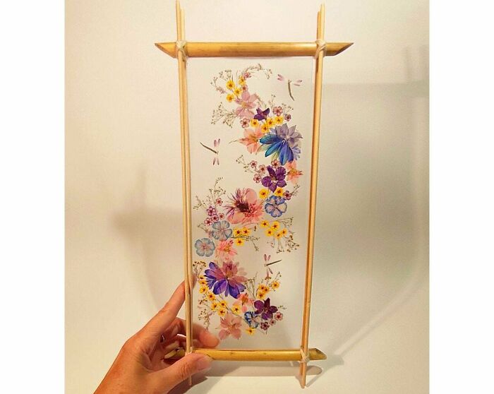 I Made Paintings From Dried Pressed Flowers From My Garden