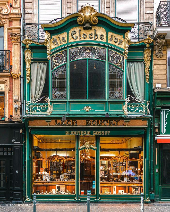Art Nouveau Facade Of A Jewelry Store In Lille, Hauts-De-France, Northern France