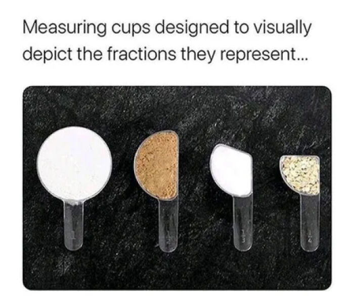Thanks, I Love Measuring Cups That Visually Depict The Fractions They Represent