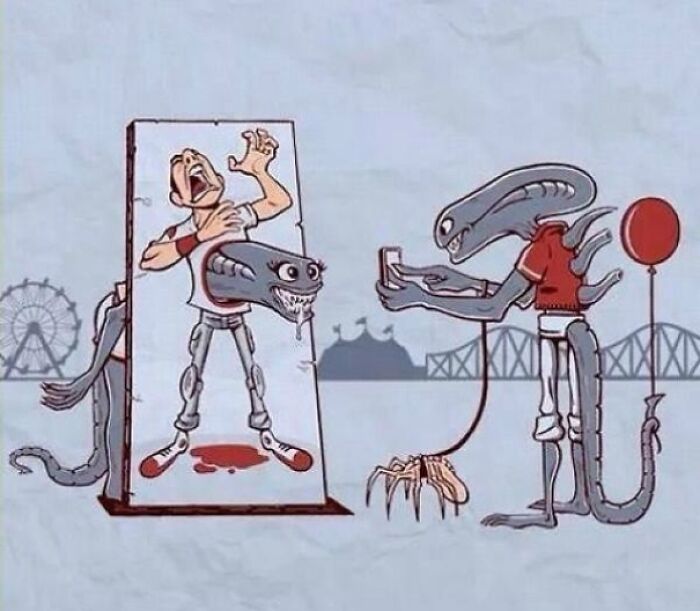 El dibujo más gracioso que he visto sobre Alien