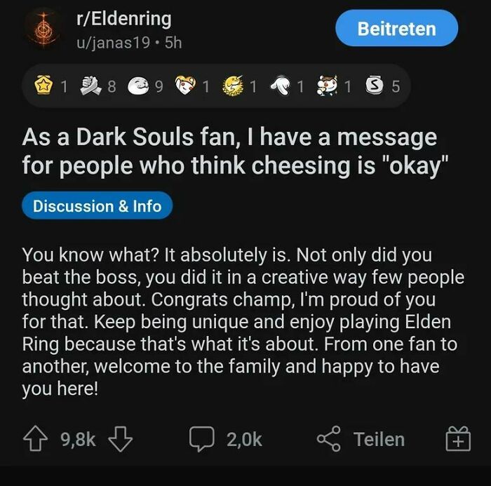 Very Wholesome Moment In The Fromsoft Game Community