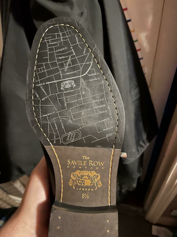 My New Shoes Have A Map To Saville Row On The Sole