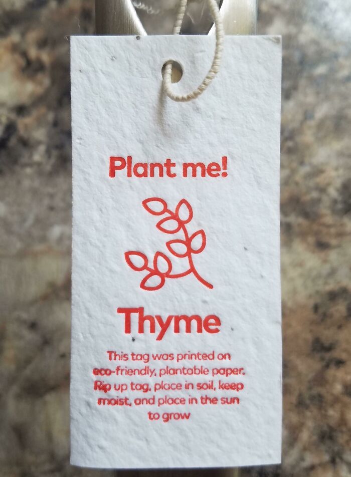Mi sartén nueva venía con esta etiqueta que se puede plantar