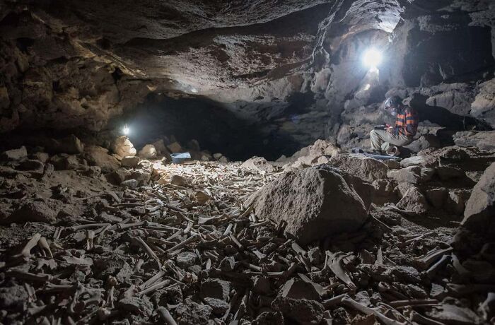 Scientists Investigating A Dried-Up Lava Tube In Northwestern Saudi Arabia