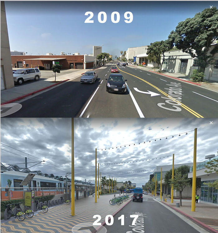 Santa Monica In 2009 And 2017 After The Completion Of The Expo Line