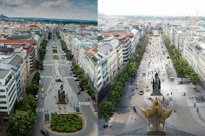 Current vs. Planned State Of Wenceslas Square, Prague