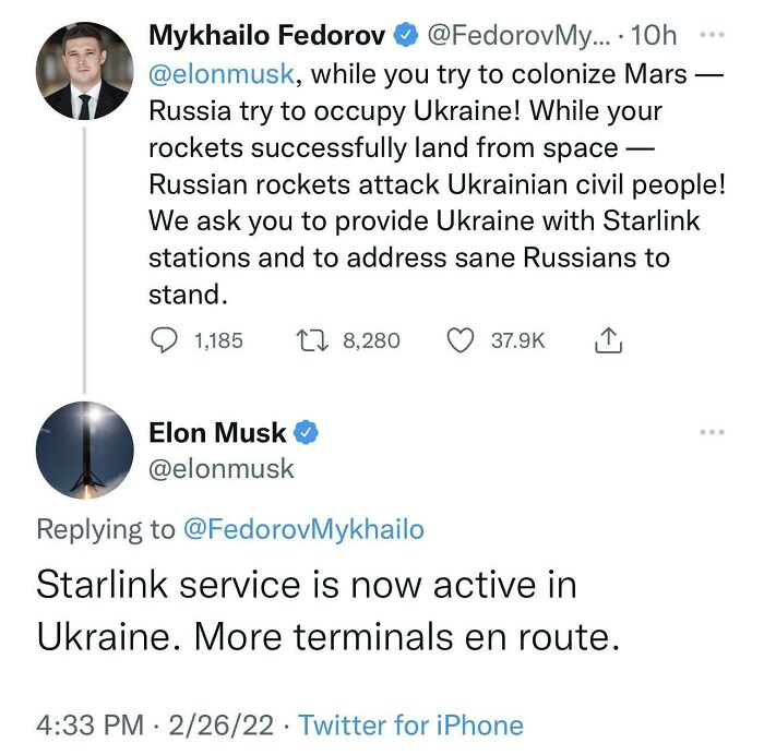With Spacex Starlink Service, The People Of Ukraine Now Have Access To The Fastest And Most Robust Satellite Internet