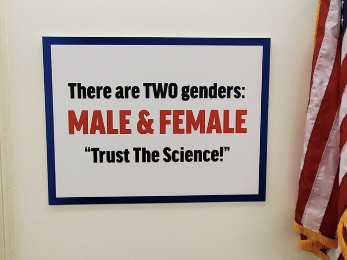 So... Don't Trust The Science? (Sign Outside Marjorie Taylor Greene's Office For Extra Irony)