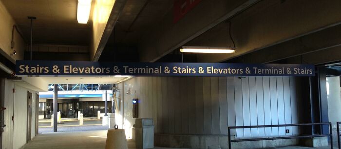 The Almost Never Ending Airport Directional Sign.