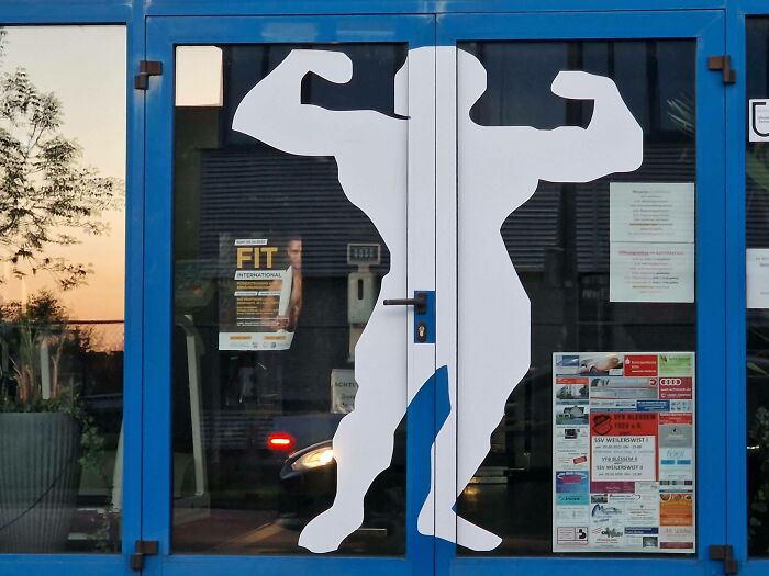 I Put The Giant Bodybuilder Sticker On The Front Door, Boss