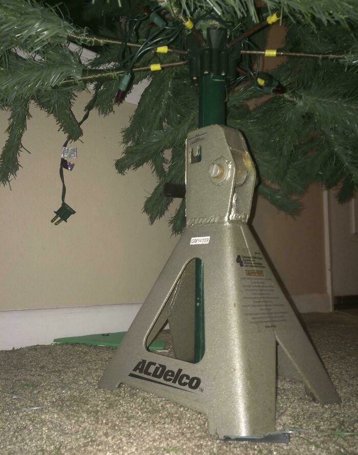 Christmas Tree Stand Broke. I Was A Single Dad. Found This Old Pic