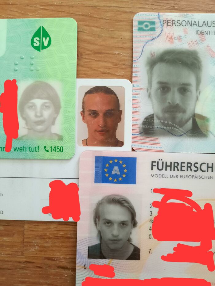 Me Looking Like 4 Different People On 4 Valid Id Cards Of Mine