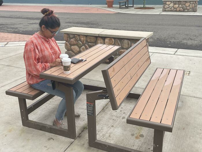 A Park Bench That Can Fold To A Table