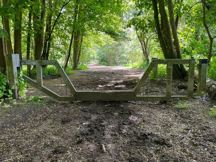 This Gate Allows Walkers And Horse Through But Blocks Vehicles