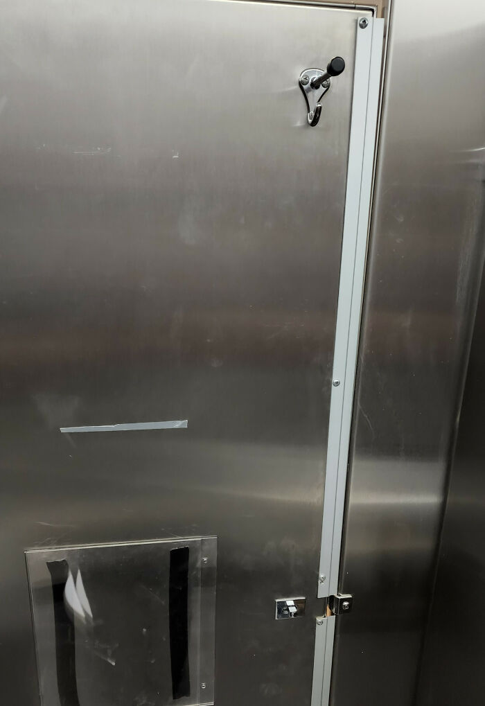 My New Job Installed Trim On All The Bathroom Stalls To Cover The Gap