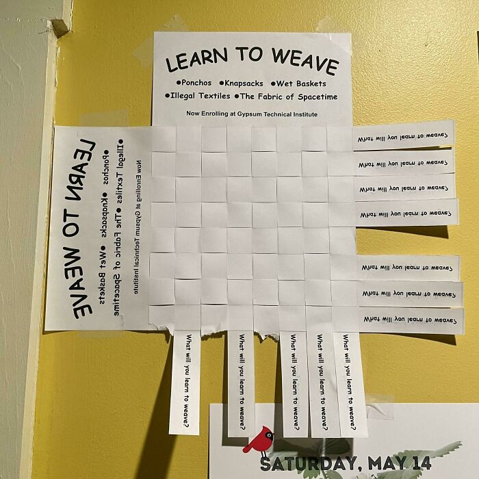 This Woven Advertisement For Weaving Classes