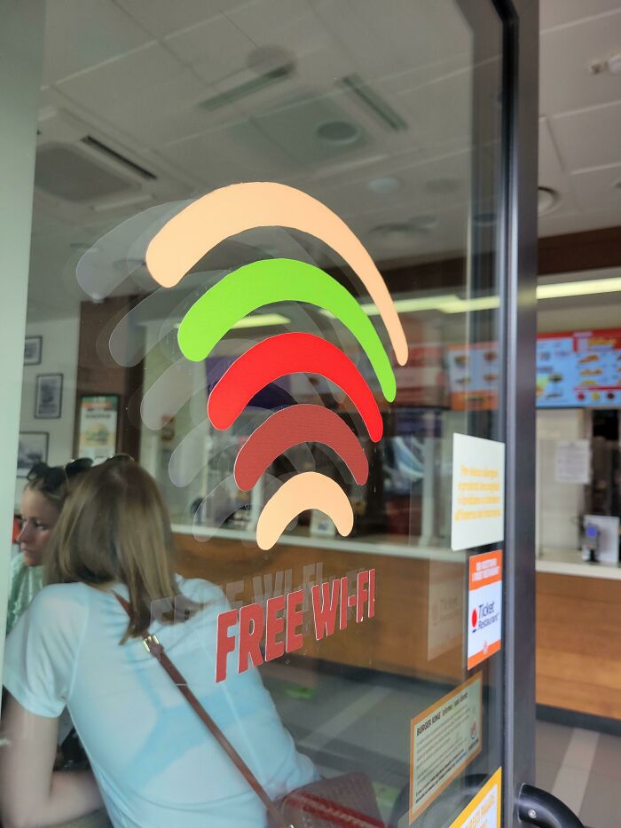 The WiFi Symbol At This Italian Burger King Is A Stylized Hamburger