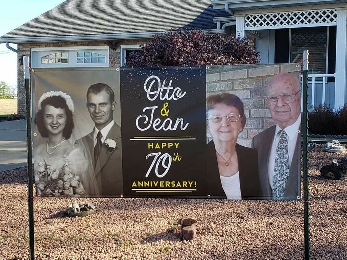 Happy 70th Anniversary To My Wife's Grandparents. Married In 1950