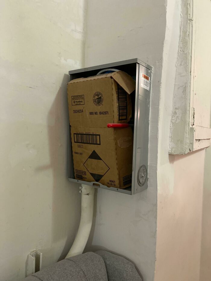 If Your Electric Box Doesn’t Have A Cover Just Use A Cardboard Box
